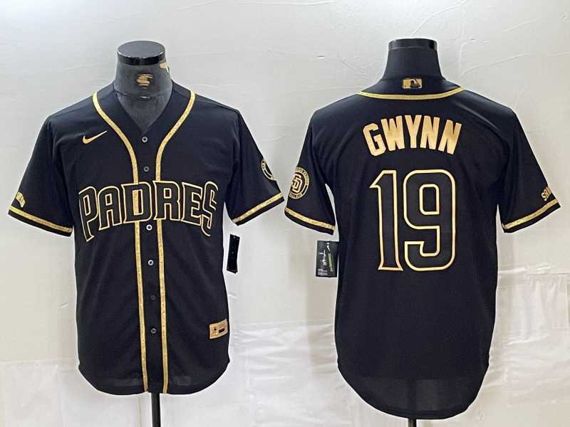 Men's San Diego Padres #19 Tony Gwynn Black Gold Cool Base Jersey,We sell and wholesale Men's San Diego Padres #19 Tony Gwynn Black Gold Cool Base Jersey on line form chian!